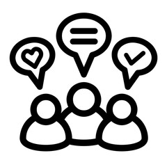 Crowd Communication Icon, Group Chat Symbol, People Messaging and Community Discussion Illustration