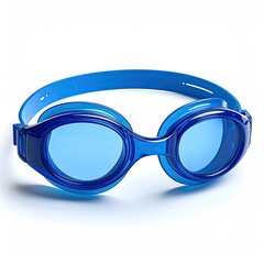 A pair of vibrant blue swimming goggles with a comfortable, flexible head strap, ideal for swimming and water sports