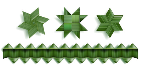 Woven decorative craft made of palm leaves