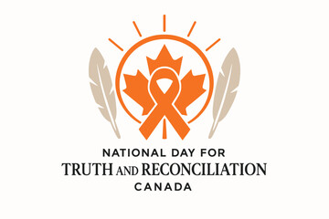 National Day for Truth and Reconciliation Canada Minimal Flat Illustration with Symbolic Elements