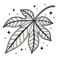 Autumn Leaf: A detailed illustration of a singular leaf in a fall aesthetic. Capturing the delicate beauty of nature.