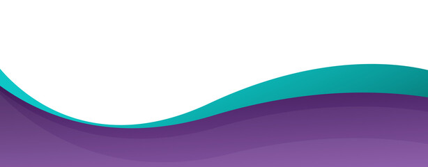 Purple and Cyan Wavy Banner. Curved header and footer.
