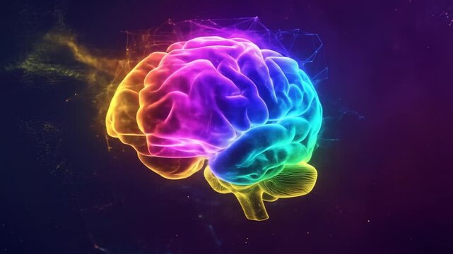 Glowing brain in nebula