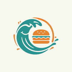 Creative Mascot Burger Shop Logo featuring a happy chef character for kid friendly fast food restaurant branding community mascot logo and delicious hamburger shop marketing material