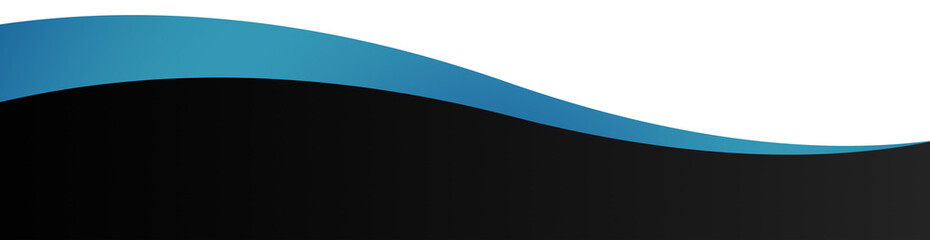 Blue and Black Wavy Banner. Curved header and footer.
