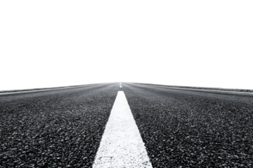 A grayscale road stretches into a dark horizon (1)