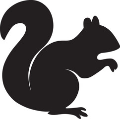 black silhouette of a squirrel