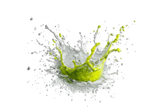 Vibrant lime splash against black background