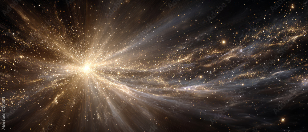 Wall mural exploding star in deep space galaxy background