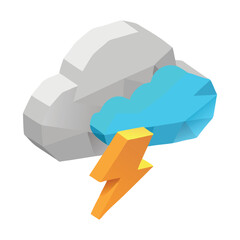 Cloud with Lightning: Witness the electrifying power of nature depicted through a stylized illustration, where a majestic cloud serves as the backdrop for a vibrant lightning bolt
