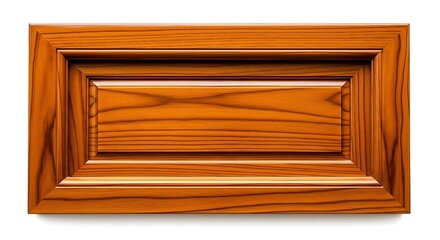 Polished Golden Wood Panel with Ornate Framing