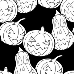 Vector pattern of Halloween pumpkins