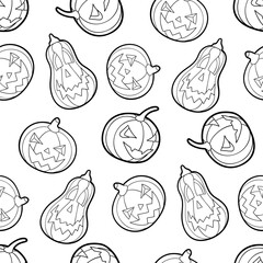 Vector pattern of Halloween pumpkins