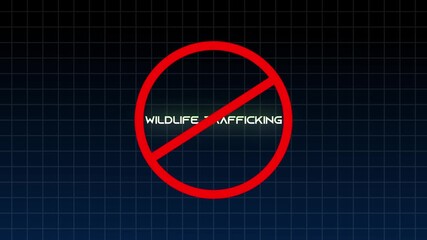 Wildlife Trafficking Red Alert Animation — Simple Motion Graphic Showing Illegal Animal Trade Warning and Conservation Message.