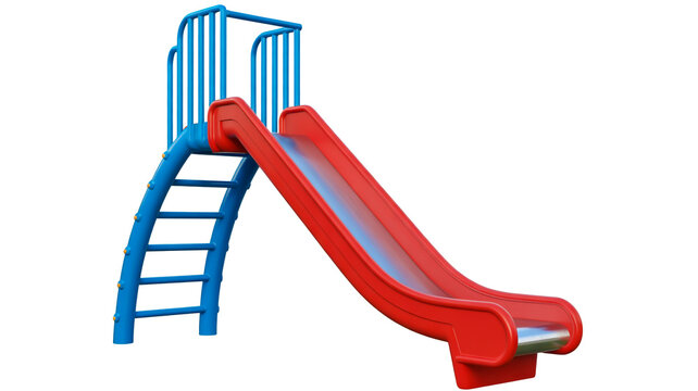 A 3D rendering of a playground slide structure against a white background.