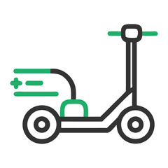Eco-Friendly Scooter Illustration: A minimalist illustration showcases a modern electric scooter, highlighted with green accents.