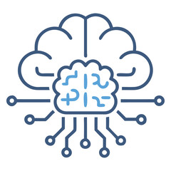 Cloud Computing & AI Innovation: An illustrative depiction of a brain, symbolizing the power of artificial intelligence (AI) and cloud computing.