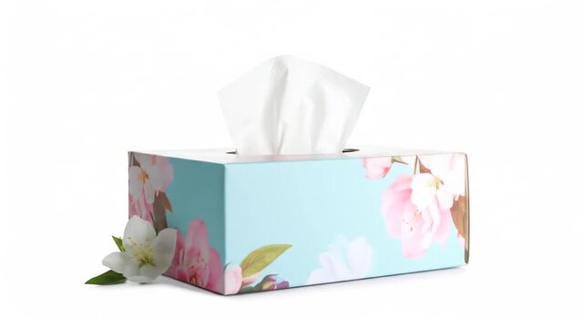 Tissue box with floral design (2)
