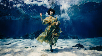 Naklejka premium underwater fashion