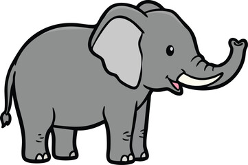 Fototapeta premium Vector of mascot elephant illustration isolated on white