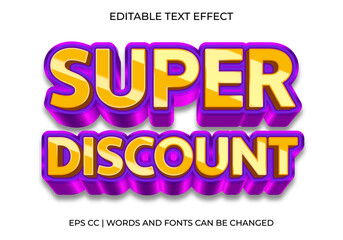 Super Discount Text Effect, Bold 3D Typography for Sales & Promotions