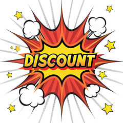Fototapeta premium A vibrant comic-style explosion graphic featuring the word 