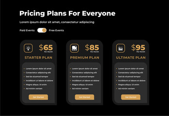Naklejka premium plan pricing table template design ui ultimate