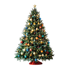 Festive Christmas tree decoration isolated on white for a winter holiday celebration