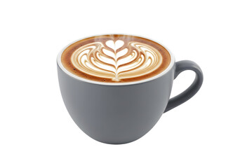 Enjoy a freshly brewed latte with artistic latte art for a perfect morning pick-me-up