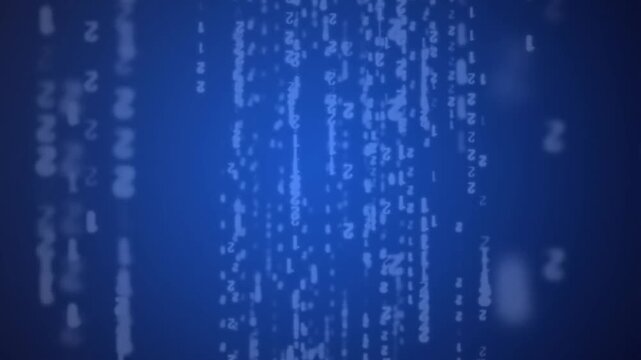 Random digital data matrix of binary code numbers text space. motion background for technology, cyberspace big data Digital world data space number. cyber security, data code, communication business