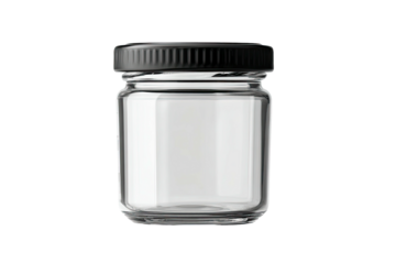 Clear glass jar with black lid (3)