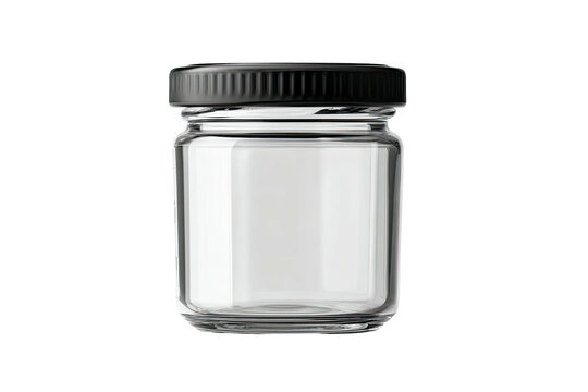 Clear glass jar with black lid (3)