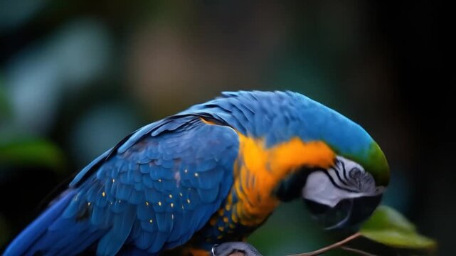 Colorful parrot closeup