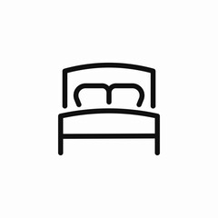 double bed with pillows icon sign vector