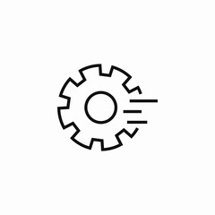 fast moving gear icon sign vector