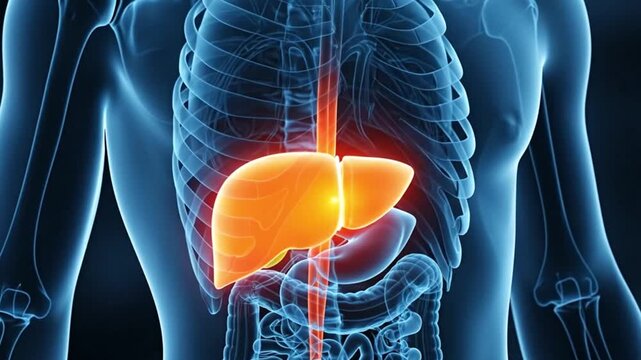 Human Liver Anatomy Illustration Organ Health Digestive System Body Scan Medical Visuals X Ray Image Healthcare Diagram