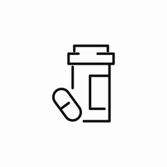 medicine bottle with capsule icon sign vector