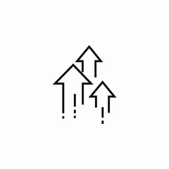 rapidly rising arrows icon sign vector