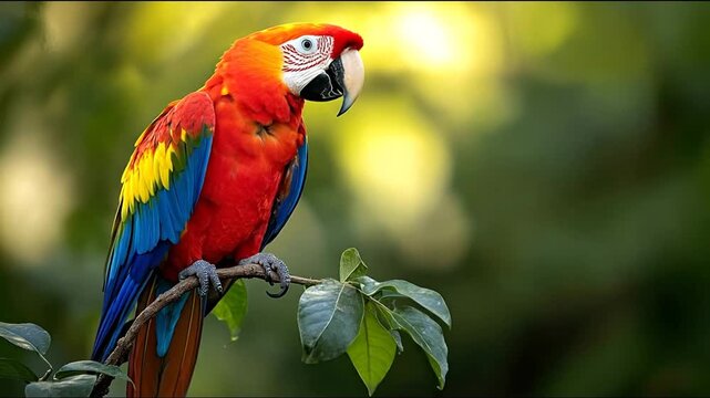 Colorful parrot perched