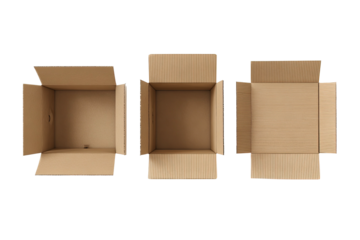 Open cardboard boxes