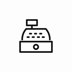 vintage cash register icon sign vector