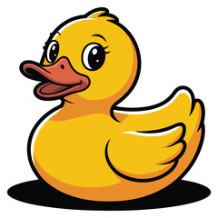 yellow duck isolated on white