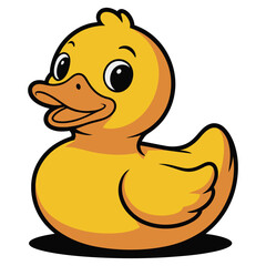 yellow duck isolated on white