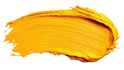 A bold, vibrant yellow paint stroke