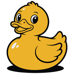 yellow duck isolated on white