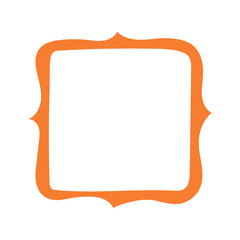 A single hand-drawn square frame with scalloped wavy edges. Bold orange decorative border in doodle style. Ideal for scrapbooking, invitations, greeting cards, photo albums, and creative designs.