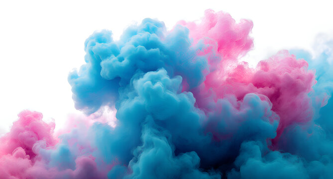 Abstract Ink Swirls in Cyan and Magenta