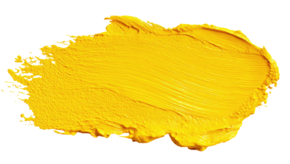 Vibrant yellow paint stroke on black background