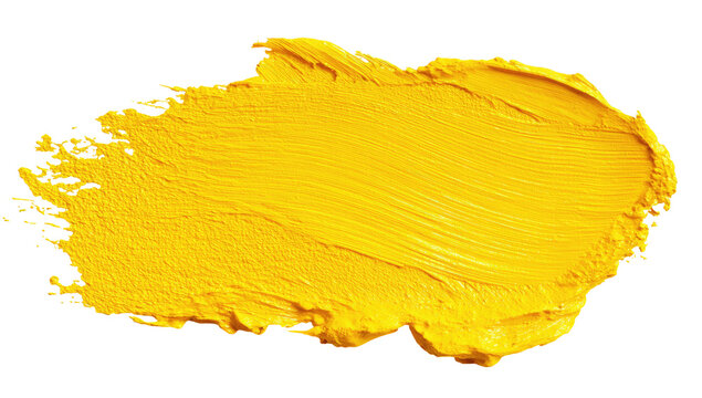 Vibrant yellow paint stroke on black background