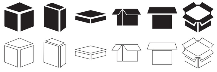 Box and packaging  fild and line icon. Vector illustration. isolated on white background. EPS 10
